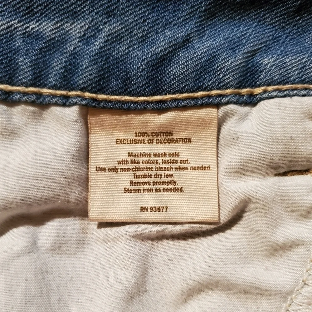 DECREE Juniors JR Size 11 Blue Denim Distresses Frayed Fringe Jean Shorts - Picture 4 of 4